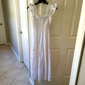 Hill House White ELLIE Nap Dress With Embroidery Size Small